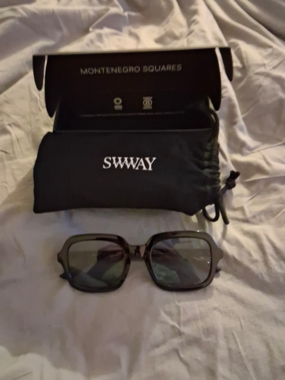 SWWAY Black Women's Sunglasses - Fashion Square Frame